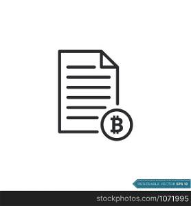 Paper and Money Bitcoin Sign icon vector Template Illustration Design