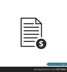 Paper and Money Dollar Sign icon vector Template Illustration Design