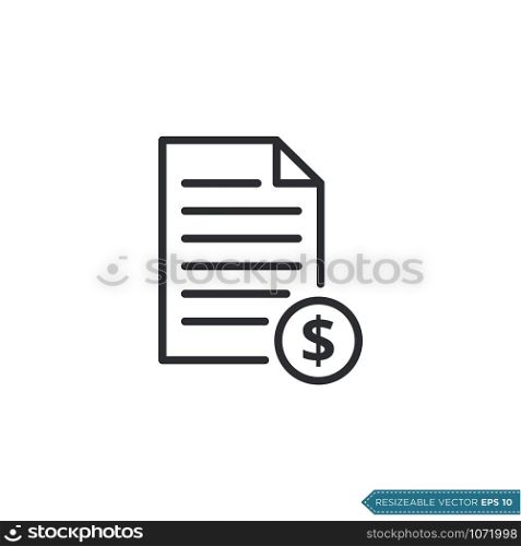 Paper and Money Dollar Sign icon vector Template Illustration Design