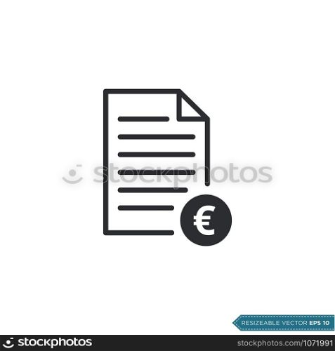 Paper and Money Euro Sign icon vector Template Illustration Design