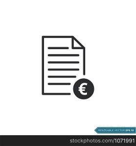 Paper and Money Euro Sign icon vector Template Illustration Design