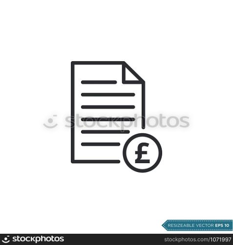 Paper and Money Pound Sterling Sign icon vector Template Illustration Design