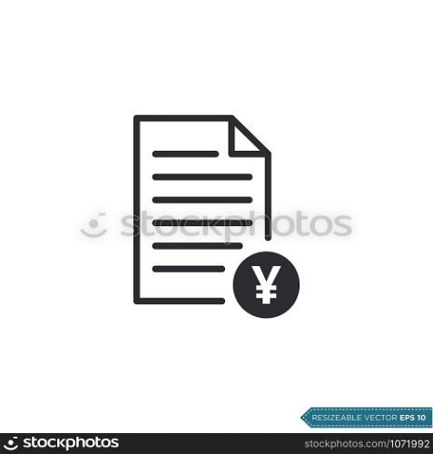 Paper and Money Yen Sign icon vector Template Illustration Design