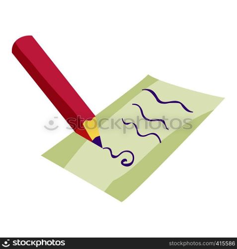 Paper and pencil icon. Cartoon illustration of paper and pencil vector icon for web. Paper and pencil icon, cartoon style