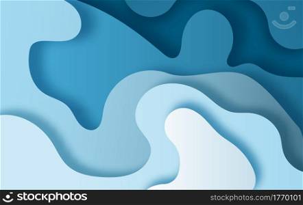 Paper art abstract waves. Paper craft carve background. Modern minimal origami design template. 3d paper layers colorful. Abstract Curve shape sky background. decoration concept. vector EPS10