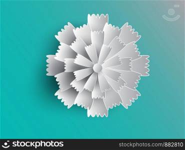 Paper art flowers isolated element. For your design