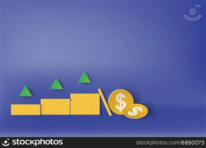 Paper art of strategy with design business concepts,arrow,dollar sign,vector