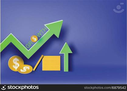 Paper art of strategy with design business concepts,dollar sign,vector