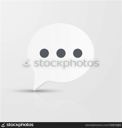 Paper art style. comment speech bubble icon on white background