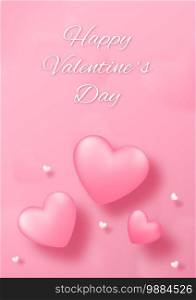 Paper art with heart on pink background. Love concept design for happy mother’s day, valentine’s day, birthday day. Banner and greeting template design.