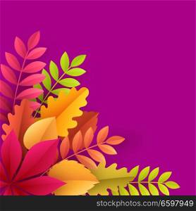 Paper autumn leaves colorful background. Trendy origami paper cut style vector illustration EPS10. Paper autumn leaves colorful background. Trendy origami paper cut style vector illustration