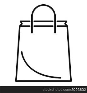 Paper bag icon outline vector. Eco handle bag. Market handbag. Paper bag icon outline vector. Eco handle bag