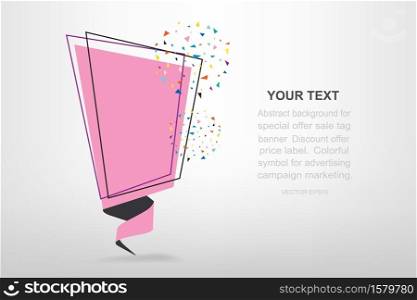 Paper banner tag. Colorful symbol for advertising campaign marketing. Vector illustration.