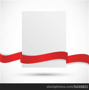 Paper banner with red ribbon