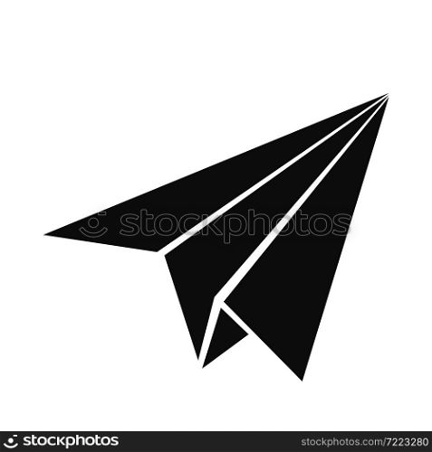 Paper black plane icon black linear isolated on white background illustration. Paper black plane icon black linear isolated on white background