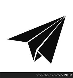 Paper black plane icon black linear isolated on white background illustration. Paper black plane icon black linear isolated on white background