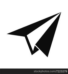 Paper black plane icon isolated on white background illustration. Paper black plane icon isolated on white background