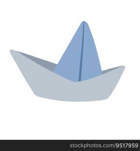 Paper boat. Children Origami toy and hobbies. Doodle cartoon illustration isolated on white. Paper boat. Children Origami toy and hobbies.