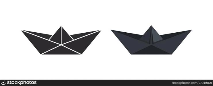 Paper boat. Folded paper boat icons. Origami paper boat. Vector illustration