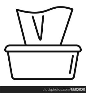 Paper box icon outline vector. Wet tissue. Facial pack. Paper box icon outline vector. Wet tissue