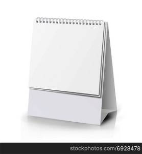 Paper Calendar Blank. Vertical Realistic Standing Blank Spiral Table Calendar Of Different Size On White Background Isolated Vector Illustration. White Blank Paper Desk Spiral Calendar. Spiral Calendar Vector Template. Vertical Table Calendar