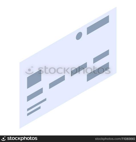 Paper card icon. Isometric of paper card vector icon for web design isolated on white background. Paper card icon, isometric style