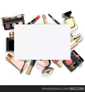 Paper card with makeup vector image