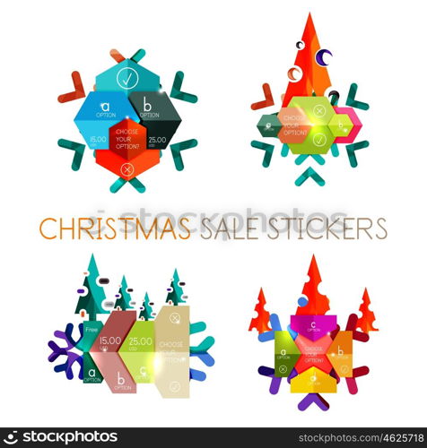 Paper Christmas Greeting Card Banners with text. Holiday geometric templates. Paper Christmas Greeting Card Banners with text. Holiday geometric templates. Vector illustration