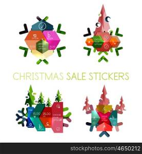 Paper Christmas Greeting Card Banners with text. Holiday geometric templates. Paper Christmas Greeting Card Banners with text. Holiday geometric templates. Vector illustration