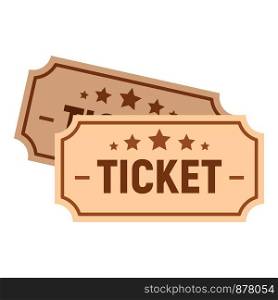Paper cinema ticket icon. Flat illustration of paper cinema ticket vector icon for web design. Paper cinema ticket icon, flat style