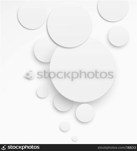Paper circles white illustration with shadow and light effects