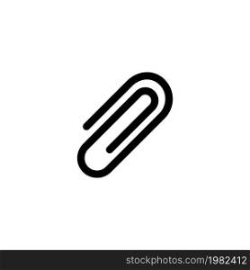 Paper Clip. Flat Vector Icon illustration. Simple black symbol on white background. Paper Clip sign design template for web and mobile UI element. Paper Clip Flat Vector Icon