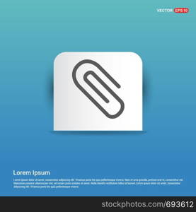 paper clip icon - Blue Sticker button