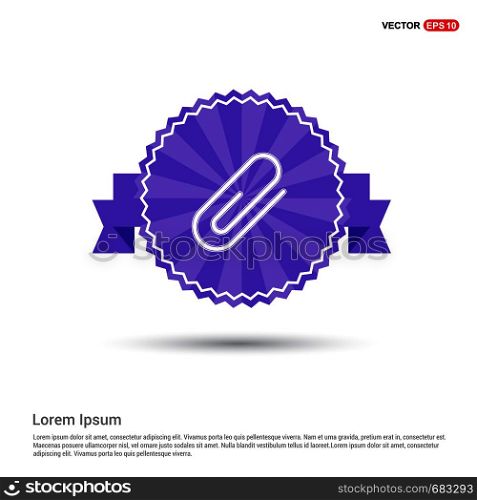 paper clip icon - Purple Ribbon banner
