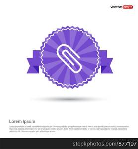 Paper clip icon - Purple Ribbon banner