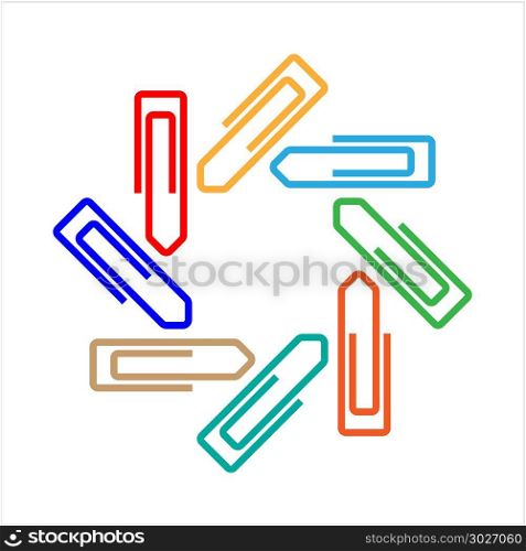 Paper Clip Icon Vector Art Illustration. Paper Clip Icon