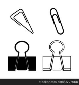 Paper clip icon vector illustration logo design