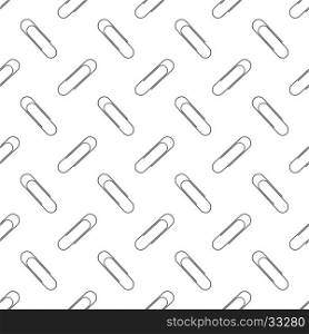 Paper Clip Silhouette Seamless Pattern on White. Paper Clip Silhouette Seamless Pattern