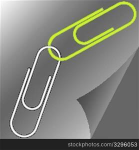 paper clips composition, abstract vector art illustration