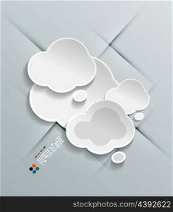 Paper cloud modern vector design