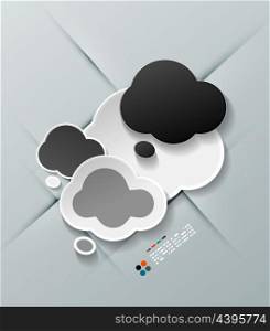 Paper cloud modern vector design