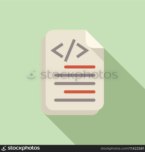 Paper code paper icon flat vector. Screen code computer. Cloud system. Paper code paper icon flat vector. Screen code computer