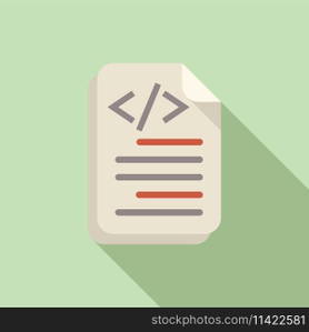 Paper code paper icon flat vector. Screen code computer. Cloud system. Paper code paper icon flat vector. Screen code computer