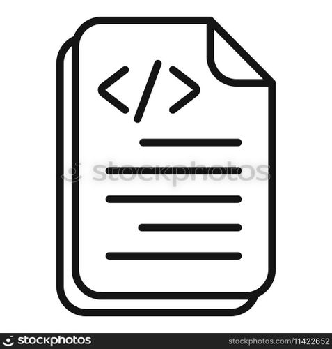 Paper code paper icon outline vector. Screen code computer. Cloud system. Paper code paper icon outline vector. Screen code computer