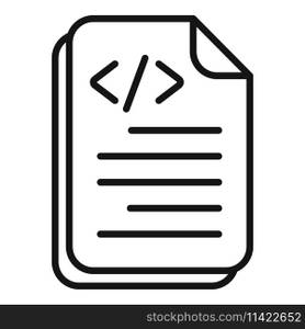 Paper code paper icon outline vector. Screen code computer. Cloud system. Paper code paper icon outline vector. Screen code computer
