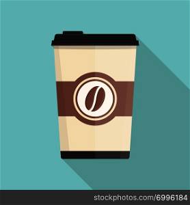 Paper coffee cup, coffee to go, flat style, vector eps10 illustration. Coffee Cup