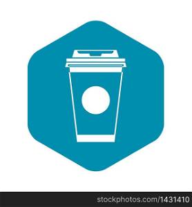 Paper coffee cup icon in simple style on a white background vector illustration. Paper coffee cup icon, simple style