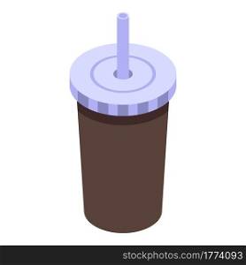 Paper cup coffee icon. Isometric of Paper cup coffee vector icon for web design isolated on white background. Paper cup coffee icon, isometric style