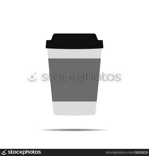 Paper cup icon with shadow. Vector illustration. Paper cup icon