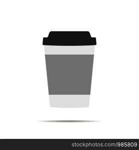 Paper cup icon with shadow. Vector illustration. Paper cup icon